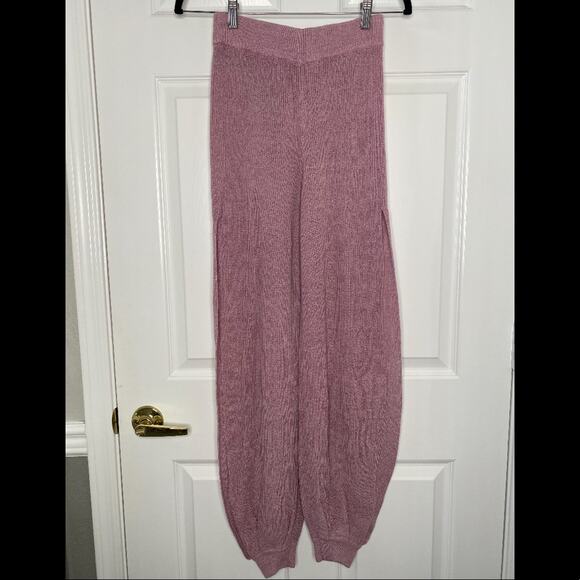 FREE PEOPLE RARE! Split Open Side Leg Ankle Wide Leg Knit Pants Size XS - Picture 9 of 11